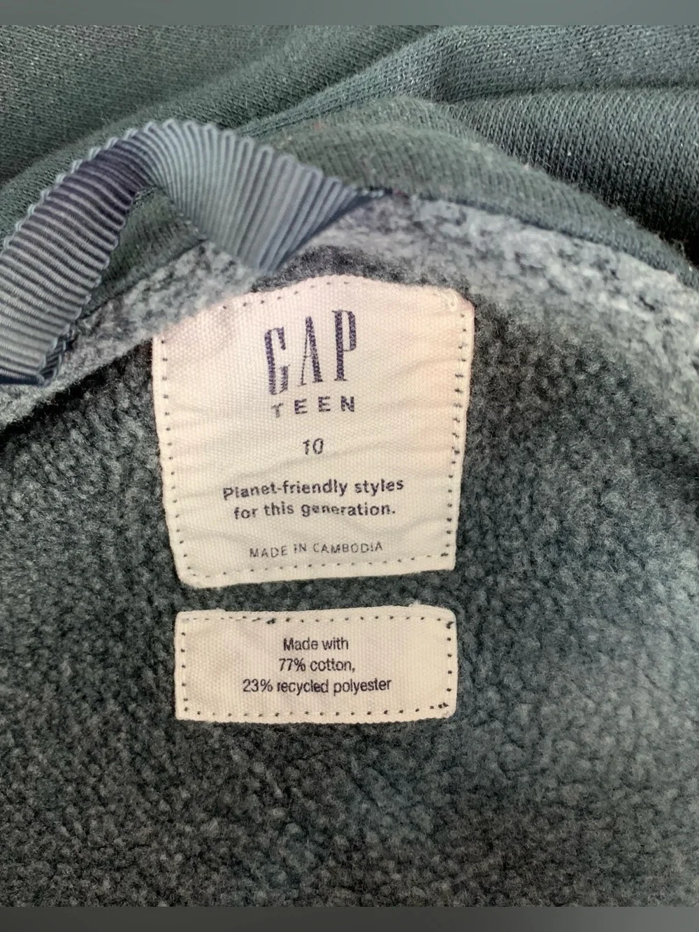 GAP teen size 10 Black and White Tie-Dye Pullover Hoodie long sleeve